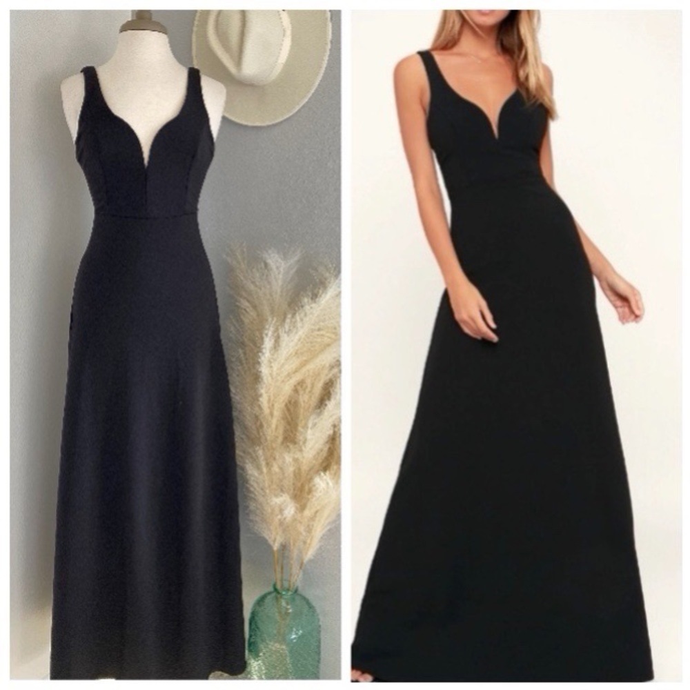 Lulus Glamour Than This Black Maxi Dress